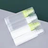 ขวดฝ้าโปร่งแสง + หัวปั๊มสีเขียว