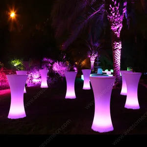 Commercial Furniture Luxury LED Bar Tables Illuminated Led Bar Tables for Bar Wedding Rental
