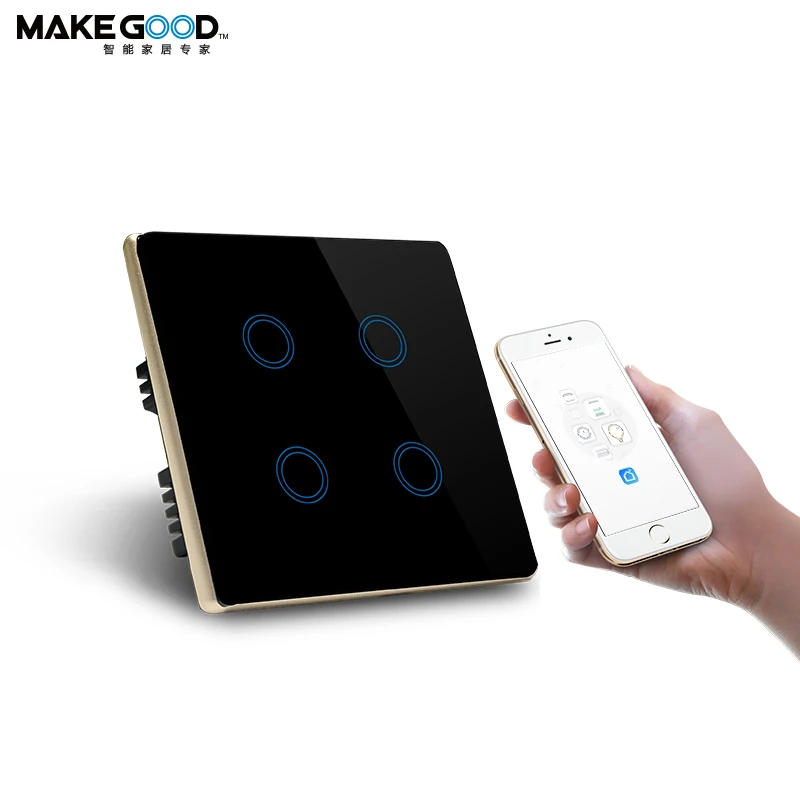 Makegood 8 Gang touch wifi switch Wi-Fi +Bluetooth smart Switch support  Alexa/google home voice control, Light Switches