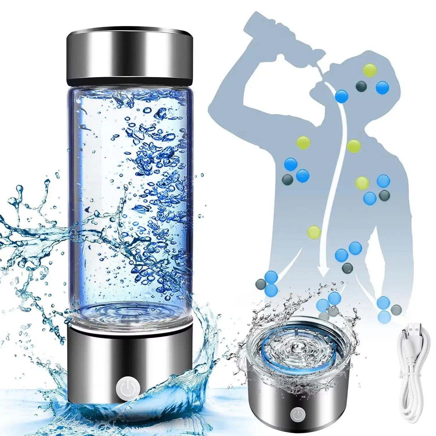 2024 Pitcher Water Filters Machine in 3 Minutes for Home Hydrogen Water Bottle Generator with SPE Technology Water Ionizer