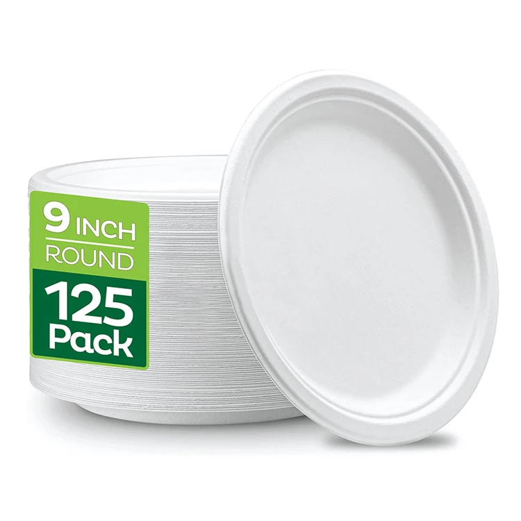 Compostable Paper Plates 9 Inch 3 Compartment Disposable Plates Buy