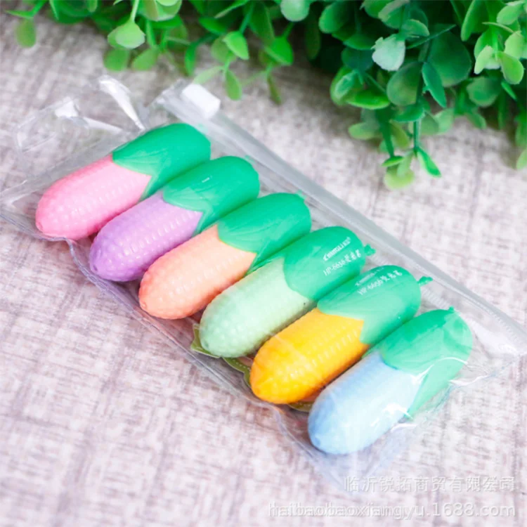 Индивидуальная акция мини Радужный моющийся школьный маркер-кукуруза набор ручек с напечатанным логотипом для детей