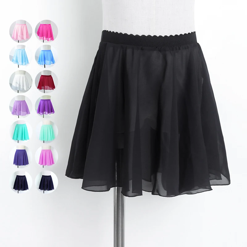 Bezioner Ballet Skirt Pull on Chiffon Dance Skirt Elastic Waist Women Girls 
