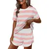 Pink White Wide Striped