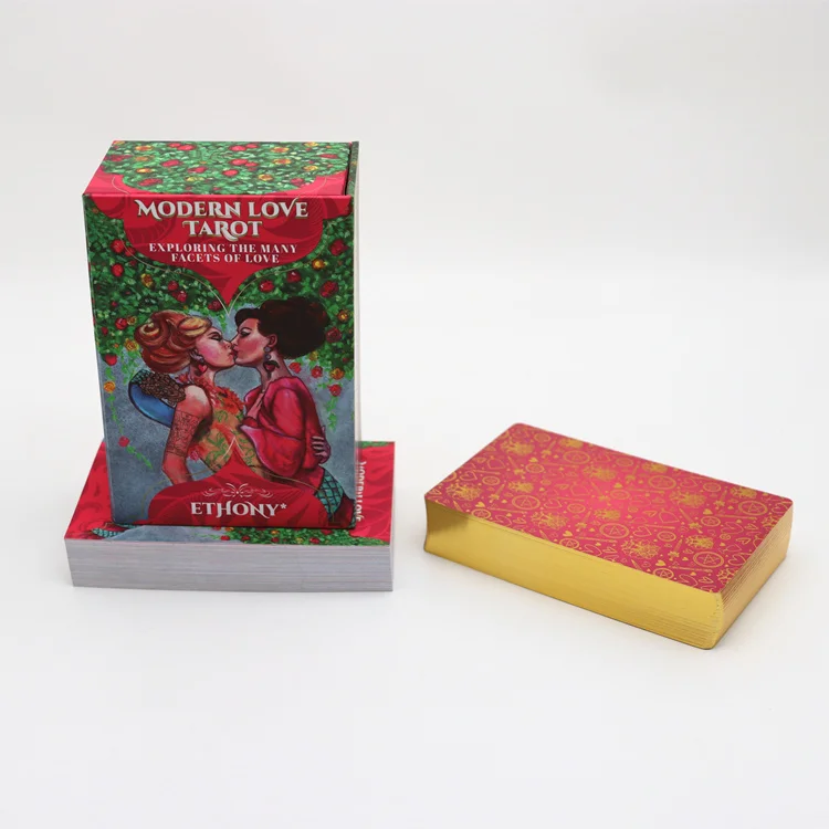 Full Color Printed Matte Finishing Custom Gold Foil Edges Glitter Tarot Cards
