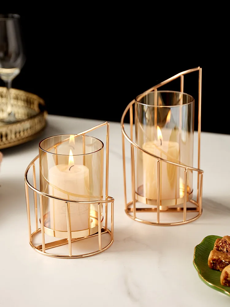 Luxury Metallic Container Jar Cylinder Vase Candle Holder Glass Tube