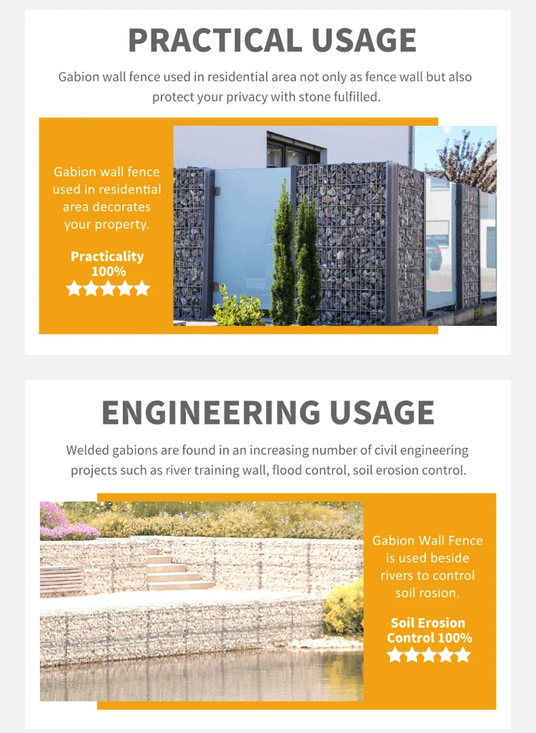 Modern Gabion Mesh Privacy Fence Welded Gabion Wall 
