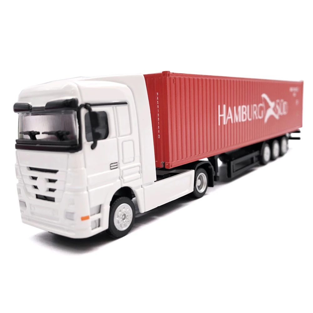 【A】19cm Hamburg Sud container truck model gifts 1:87 Truck model O.A.S ship model