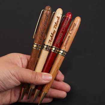 Customized Engraved Wood Ballpoint Pen Natural