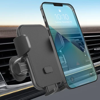 Easy One-hand Operation Car Phone Stand Flexible Metal Hook Air Vent Mobile Phone Holder Phone Mount