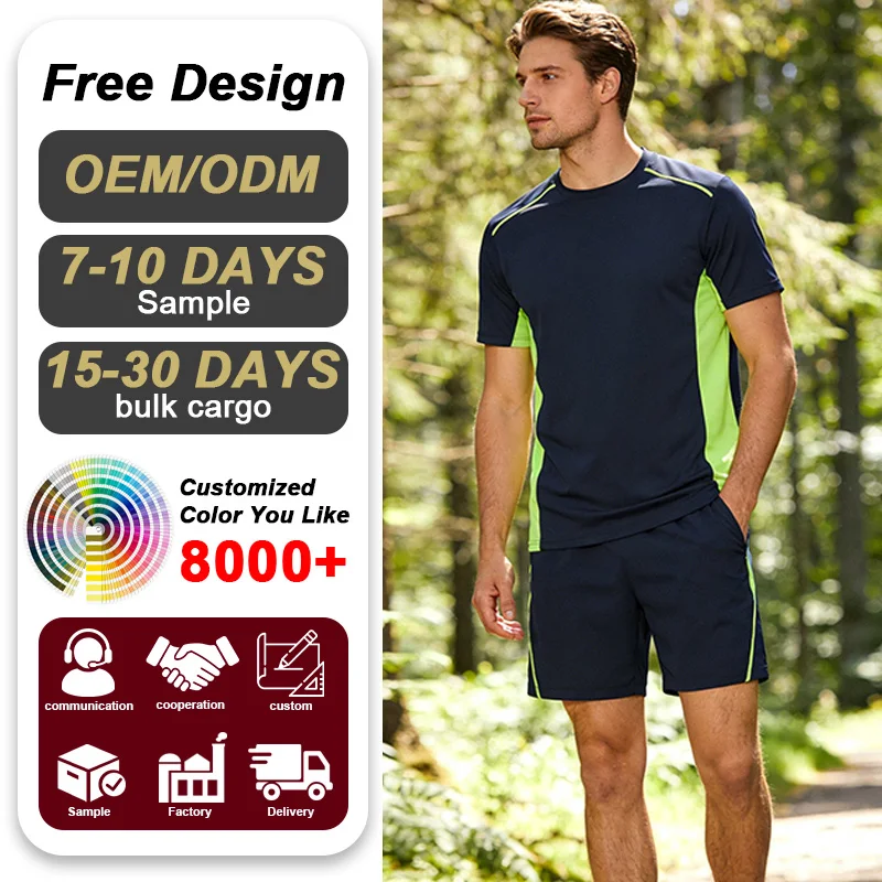 Good Quality Quick-drying Short-sleeved Sports T-shirts Running Breathable Polyester Spo aperçu 4