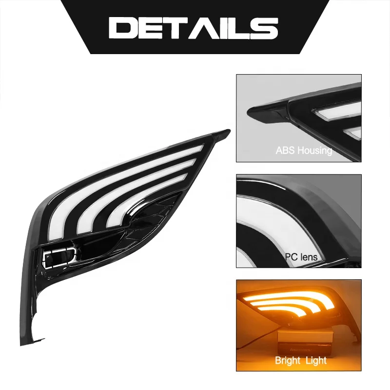 Dual 3 Colors Led Fog Lights DRL for Toyota Camry SE 2021 Daytime Running Lamps