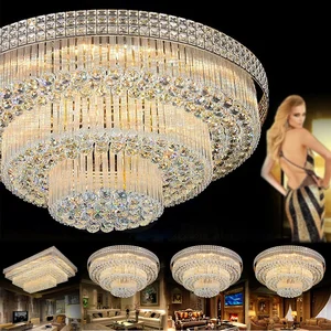 116W Factory Direct Sale House Hanging Crystal Led Lamp Ceiling Lighting Modern Chandeliers Ceiling for Living Room  Decorative