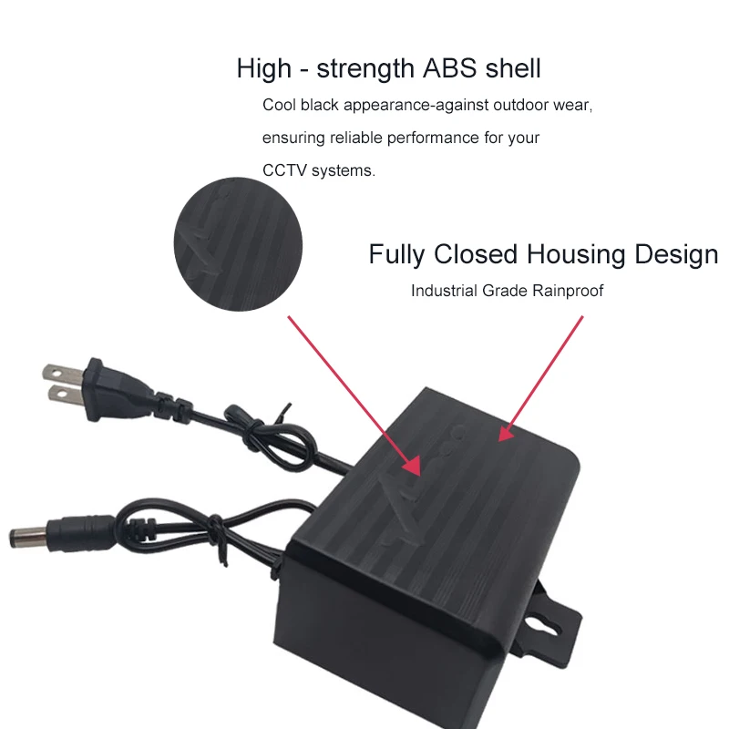 product factory direct sales  ac dc 24w 12v2a monitoring power adapter outdoor rainproof design power supply for monitor video cameras-1
