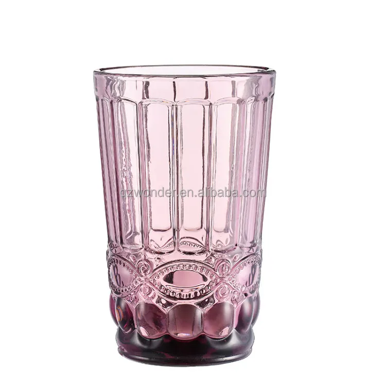 Four Color Available Tall Glass Cup Wholesale Color Water Glass Cup