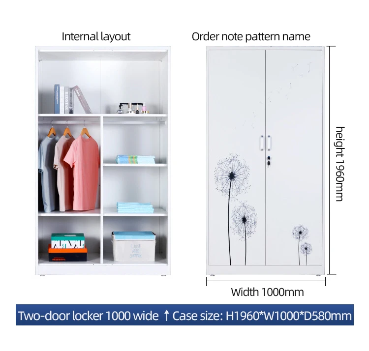 Cute Lockable Double-Door Metal Locker Storage Cabinet for Clothes and Bags manufacture