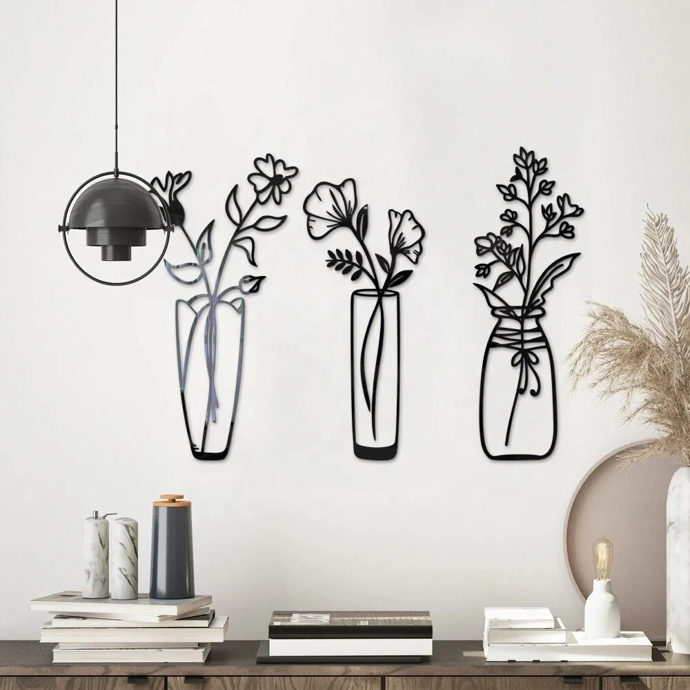 Adesivo murale camera da letto vasi di fiori