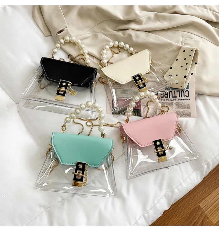 Is That The New Kawaii Mini Clear Square Bag Double Handle For