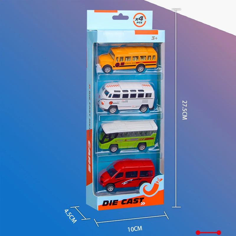Simulation Diecast Metal Alloy Bus Pull-Back Toy Car Model