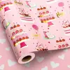 Pastel de cumpleaños rosa Corazón rosa