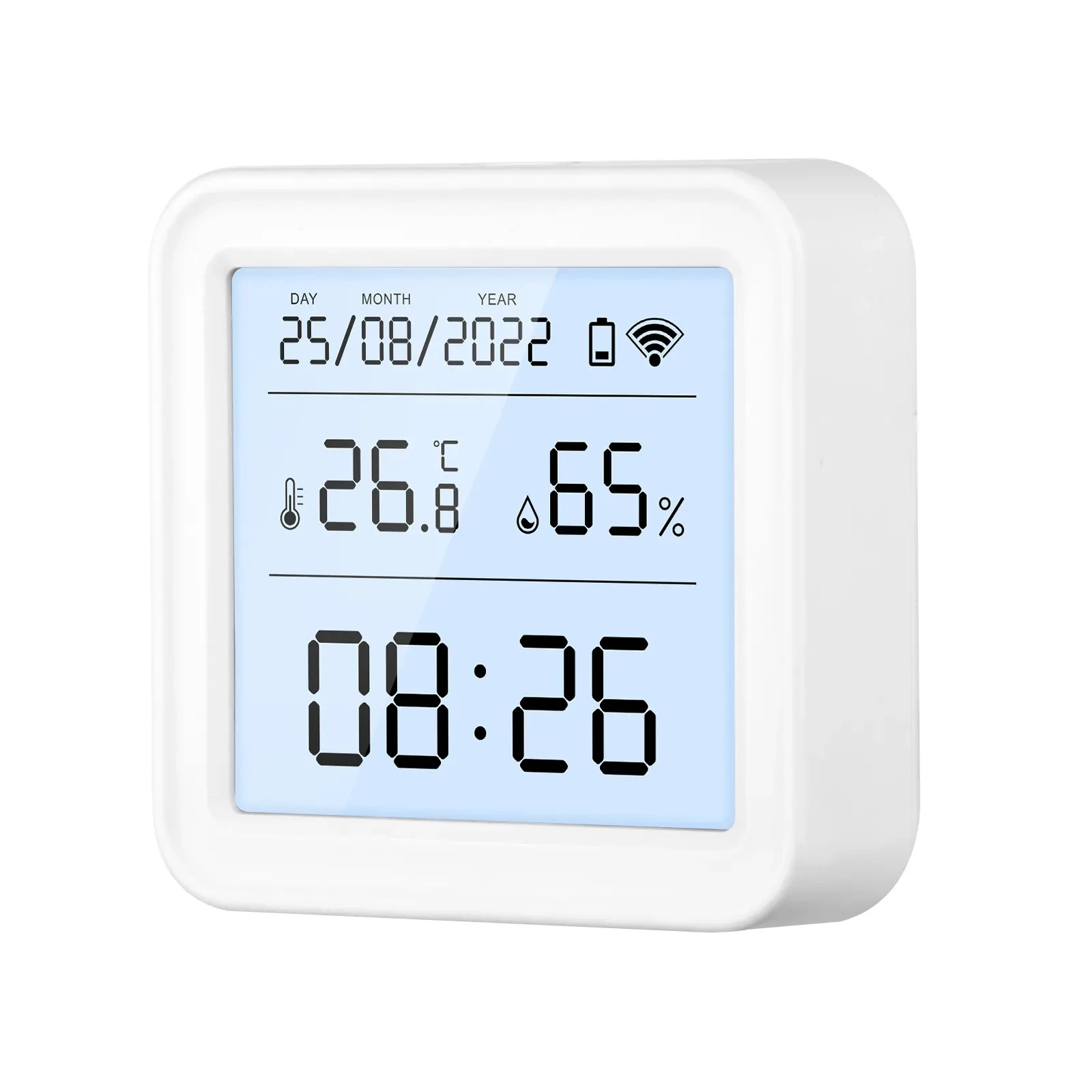 Zigbee Tuya Smart Digital Clock with Temperature Humidity Sensor