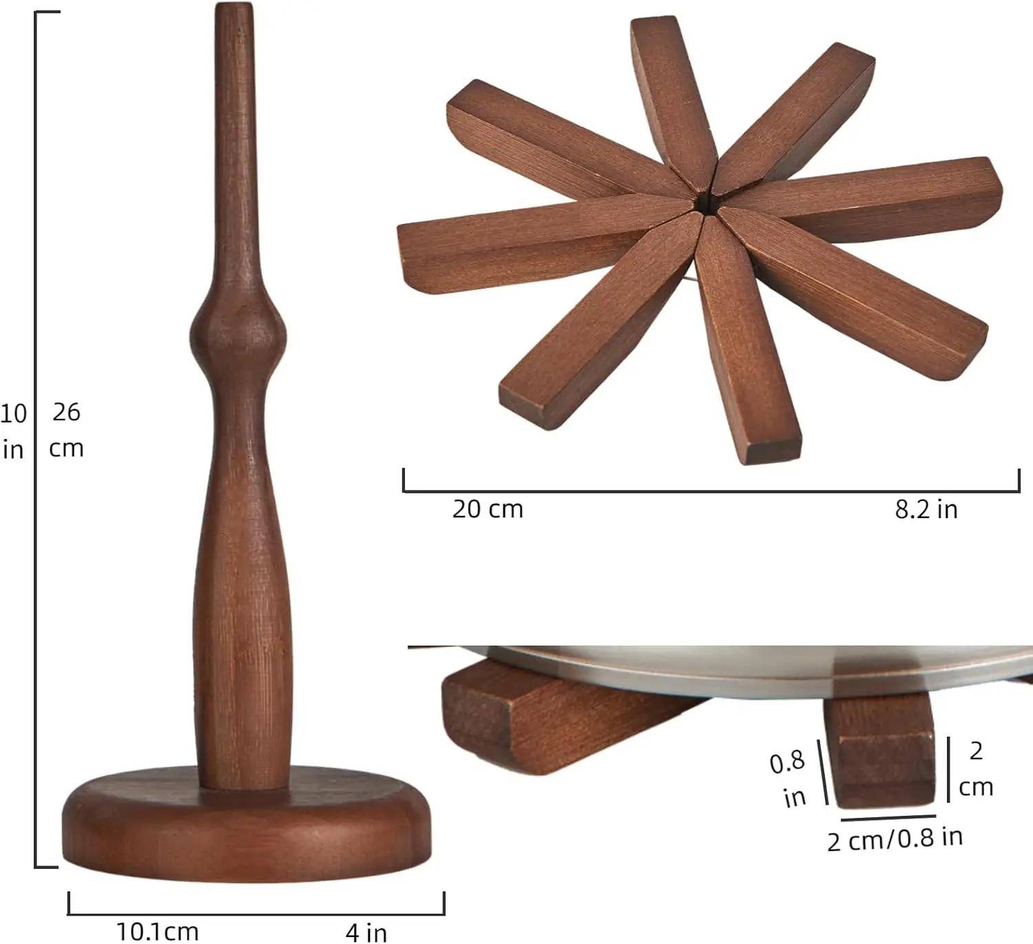 Lot De 3 Dessous De Verre En Bois D'Art Des Arbres - Pliables En Noyer Naturel Pour Une Table Élégante