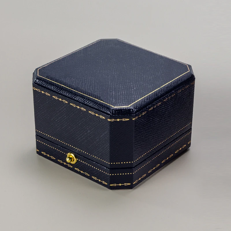 Zebo Luxury Red Custom Brand Leatherette Paper Ring Jewelry Packaging Box Set