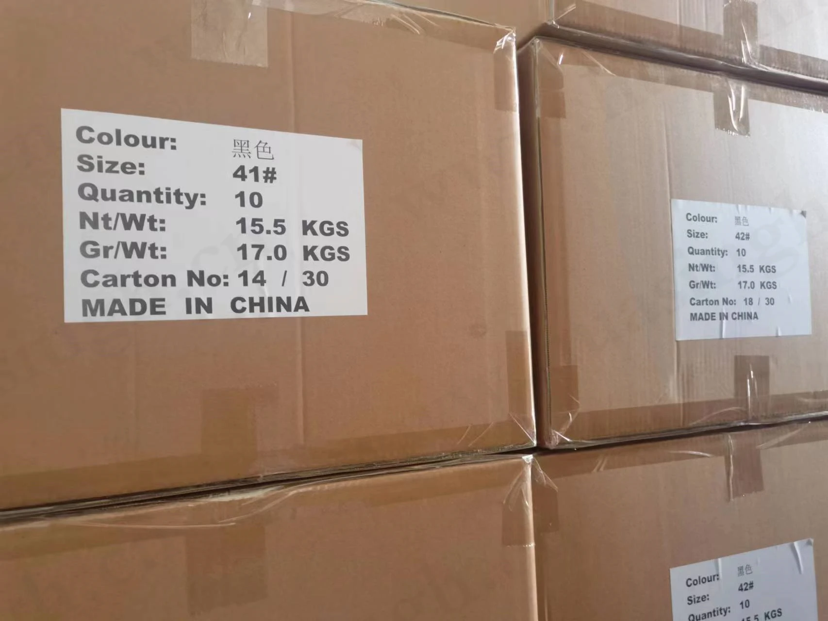 Packaging & shipping specifications