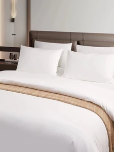 Modern Hotel-Grade 100% Cotton 4-Piece Bed Linen Set-Soft Breathable Eco-Friendly 300tc Thread Count All-Season Home Bedding