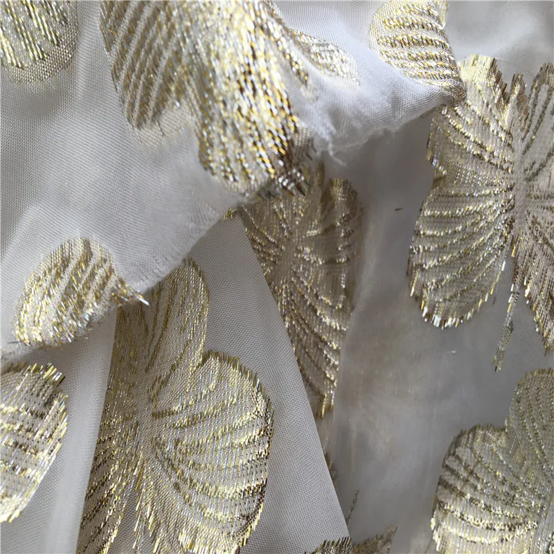 
Butterfly Jacquard polyester metallic chiffon organza fabric for wedding dress dinner dress 