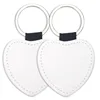 porte-clés en forme de coeur double face blanc