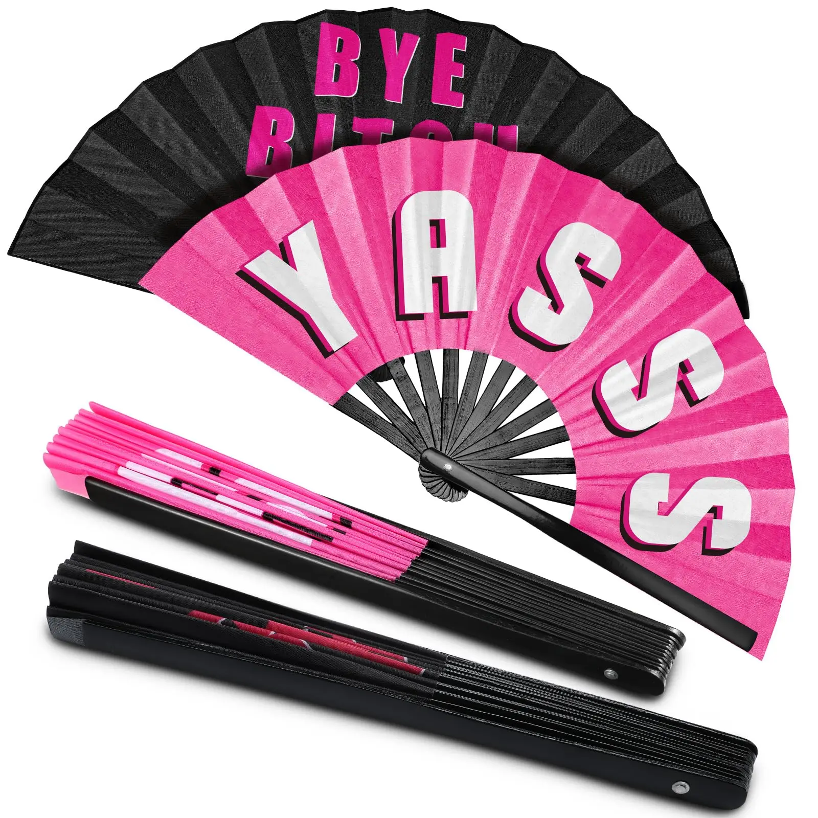 2024 индивидуальный большой бамбуковый Ручной Веер с принтом