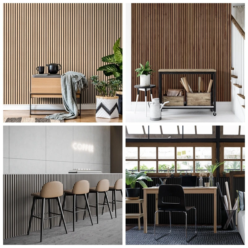 High Quality Soundproof Wall Panels Mdf Akupanel Wood Slatted Wall ...