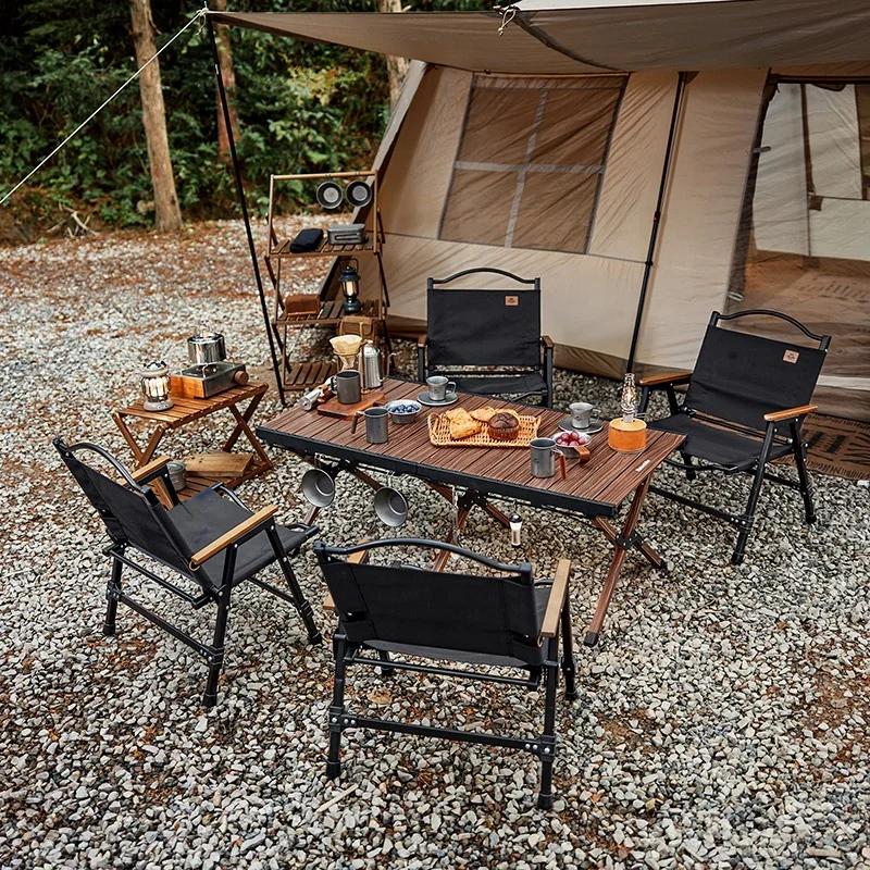 Naturehikeアウトドアキャンプピクニックバーベキュー木目
