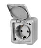 Prise Schuko 1 poste grise
