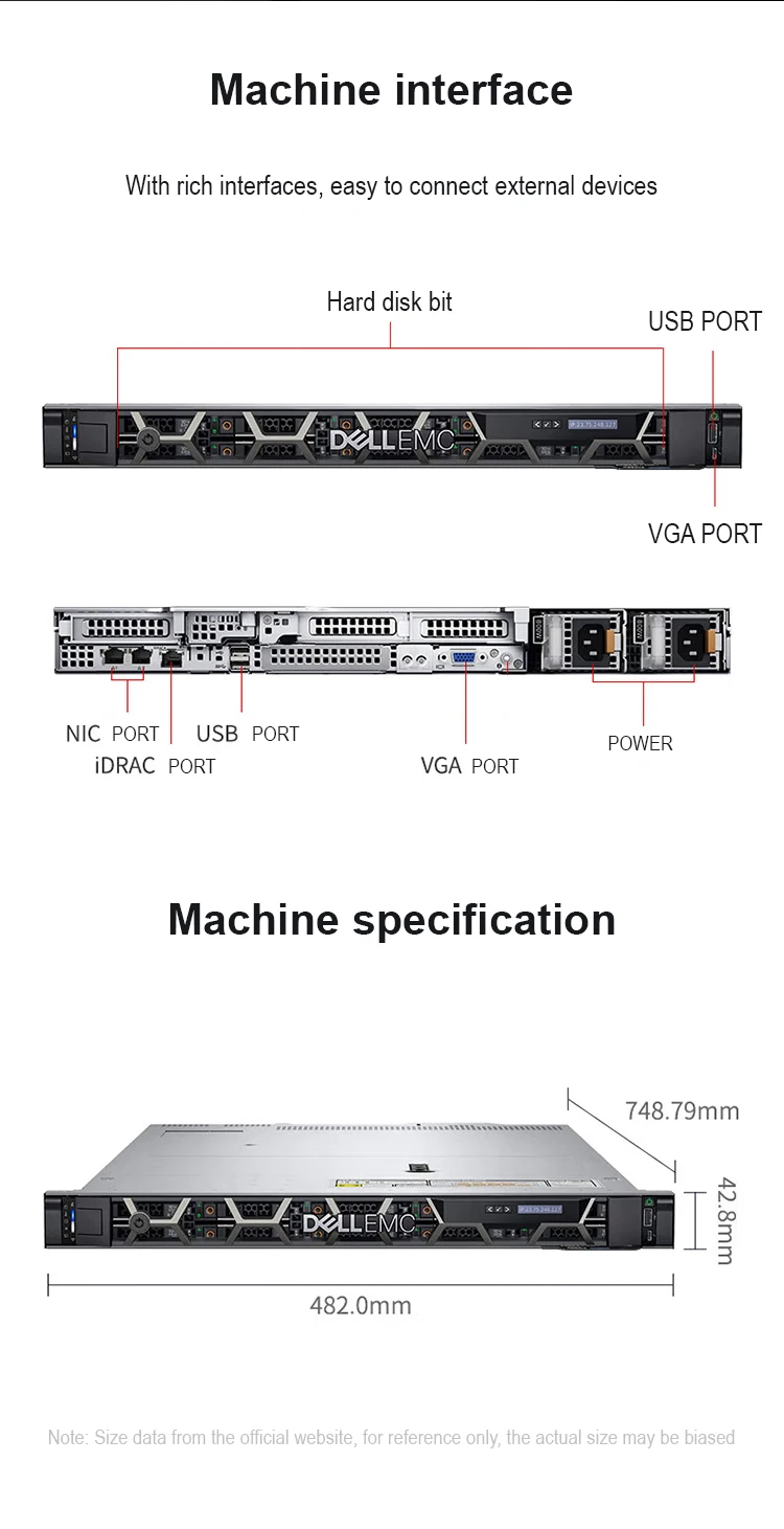 Hot Sale DEll R660 1U 2-Scoket Computer Server PowerEdge R660 Network Server Rack Server R660 factory
