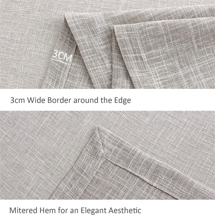 Nature Linen Table Cloth Slubby Texture Wrinkle Resistant Soft Rectangle Tablecloth for Kitchen Dining Tabletop Buffet