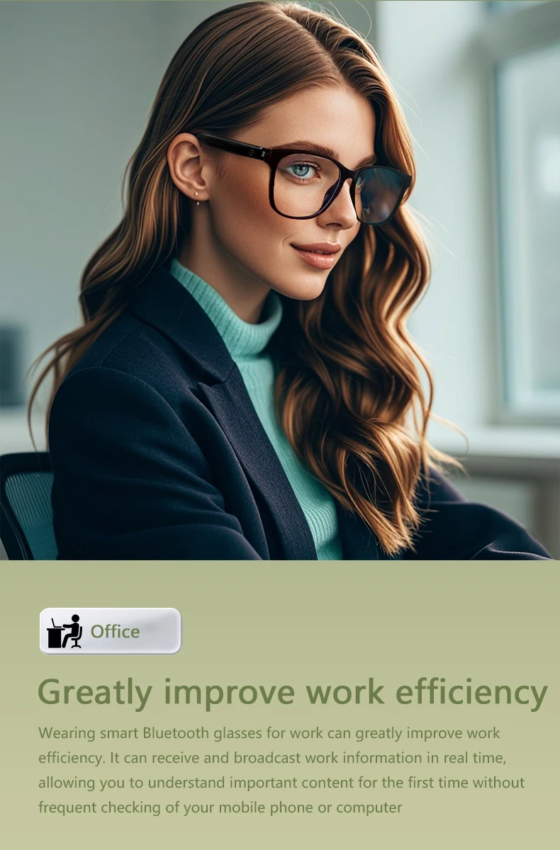 2026 GS08 Smart Wearable Headset with Wireless BT Call Music Intelligent Control Outdoor Fashion Sunglasses for Men Woman