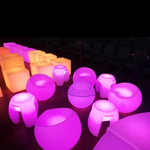 Modern Triangular Bar Stool LED Rechargeable Plastic Glow Cube Chair for Club Home Dining & Outdoor Use Lightweight & Durable