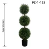 Albero topiario di bosso triplo a foglia mini verde denso (120 cm/3,93 piedi)