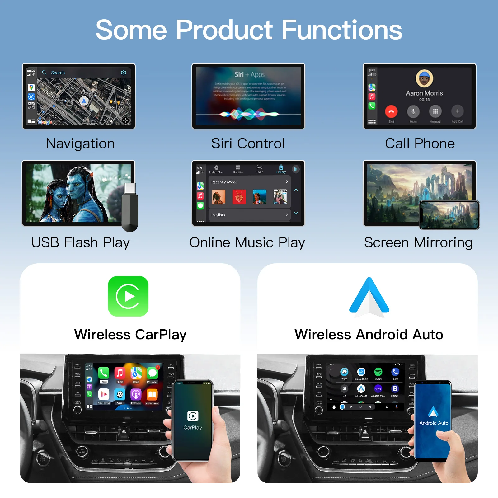 Wireless Apple CarPlay & Android Auto for Toyota C-HR, Alphard