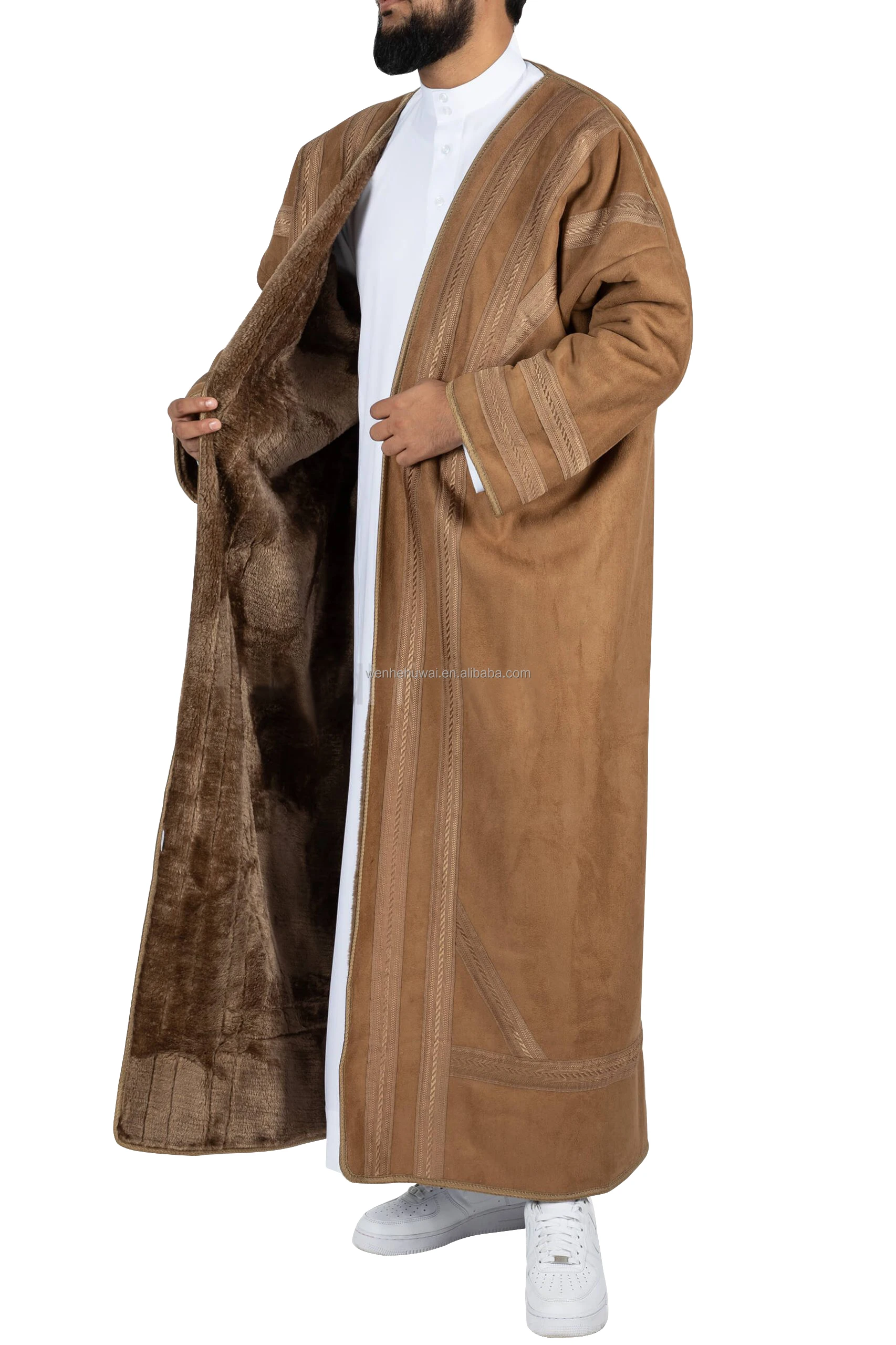 Custom Oem High Quality Winter Bisht Coat Farwa Winter Coat For Men ...