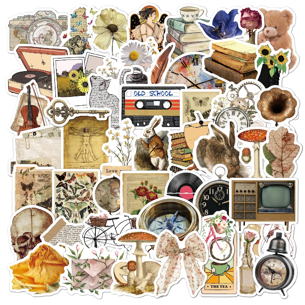 Sticker Design Srabook 50pcs/pack Vintage Unique Design Netbook Sticker Scrapbooking