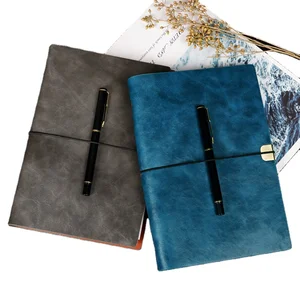 Customized Notebook Elastic Band Notebook Planner Note Book Bag with Logo Soft Leather Note Book Hardcover PU Leather