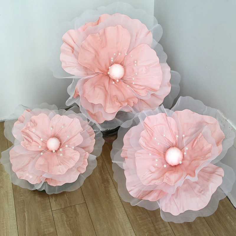 Oz007 Wholesale Price Shop Window Display Giant Foam Flowers 3pcs Per