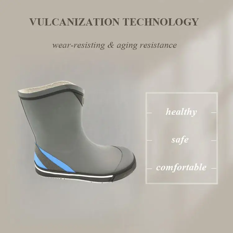 High Quality Rubber Boots Men Light Weight Rain Boots Waterproof Slip