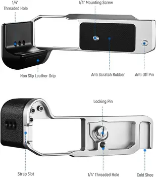 NEEWER  Aluminum Alloy L Shaped Handgrip With Retro Leather Handle Camera Grip for Nikon Z Fc detail image