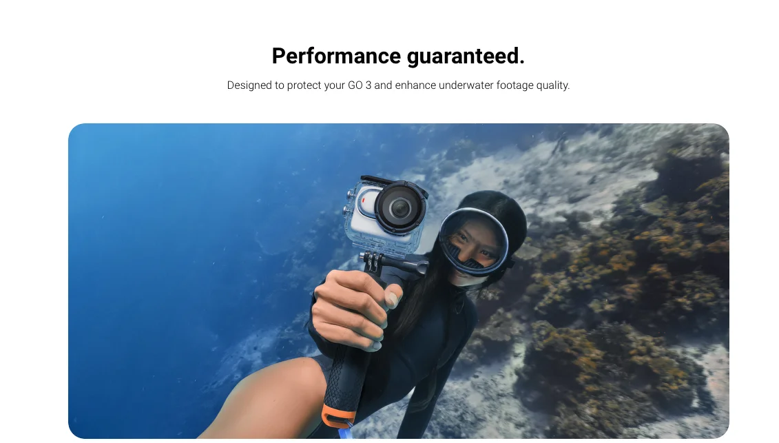 HSU Panoramic Camera Underwater 60m Waterproof Protecting Diving Housing Case For Insta360 Go3