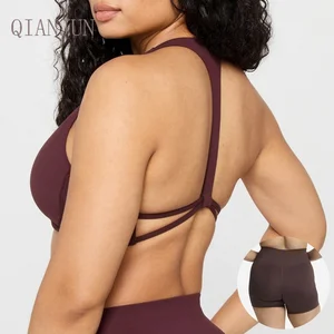 New Arrival Women Sportswear Gym Fitness Yoga Sets Custom High Waist Outdoor Running High Elastic Yoga Shorts 2 Pieces Set