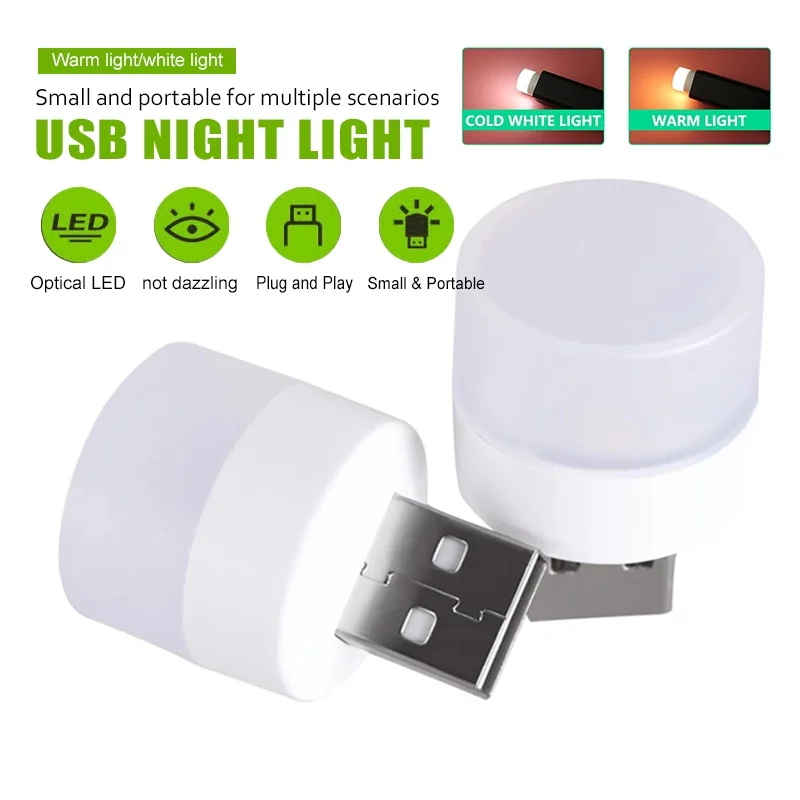 Compact nightlight cheap energy-saving bulb saves power 1w custom logo small mini usb night light portable usb led lamp